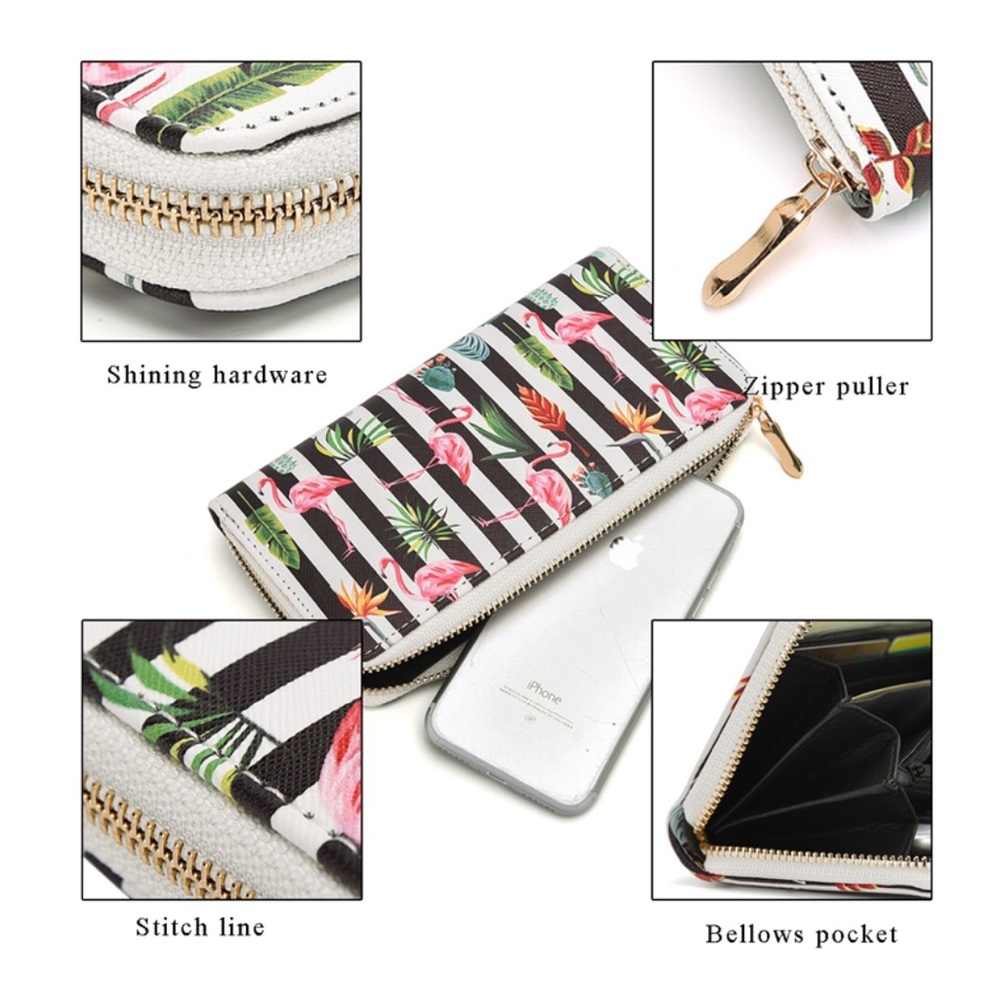 ✨Flamingo Patterned Zip Around Wallet✨ - Picture 6 of 7